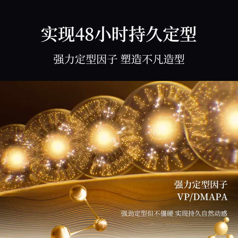 實現48小時持久定型，強力定型因子，塑造不凡造型